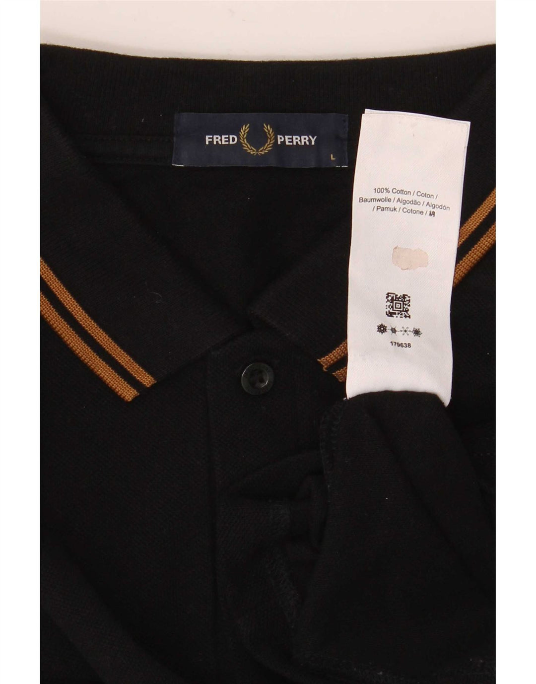 Мужская рубашка поло Fred Perry, большой черный хлопок