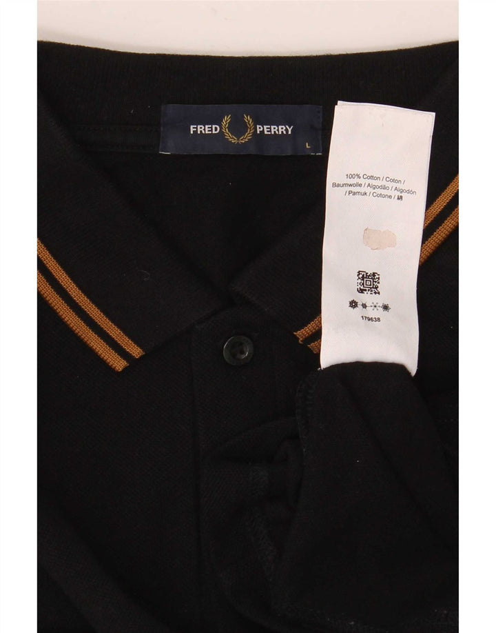 Мужская рубашка поло Fred Perry, большой черный хлопок