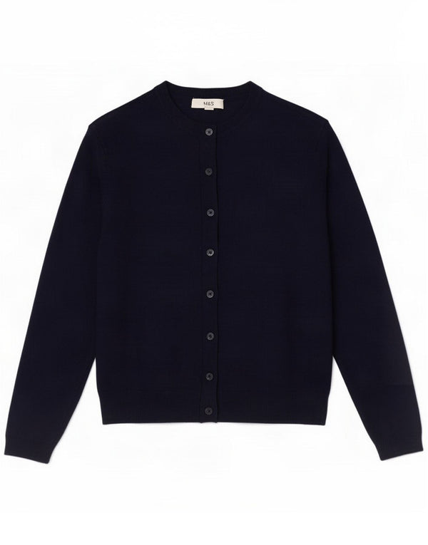 Женский кардиган Marks & Spencer UK 12, средний темно-синий из вискозы
