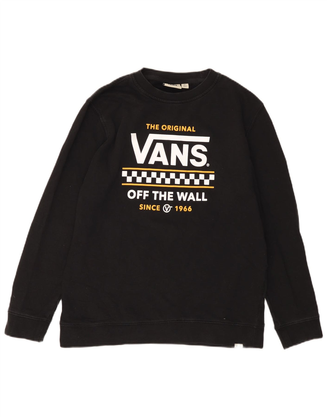 Женский свитшот с рисунком VANS Off The Wall, британский размер 18 XL, черный хлопок