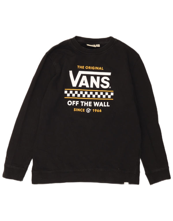 Женский свитшот с рисунком VANS Off The Wall, британский размер 18 XL, черный хлопок