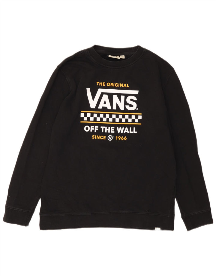 Женский свитшот с рисунком VANS Off The Wall, британский размер 18 XL, черный хлопок