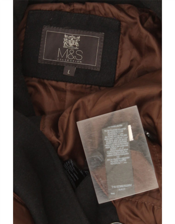 Мужское бушлат Marks & Spencer UK 40, большой черный полиэстер
