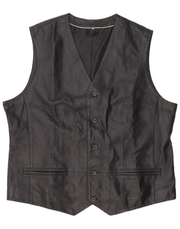 Мужской кожаный жилет C&A Canda 2XL, черный кожаный