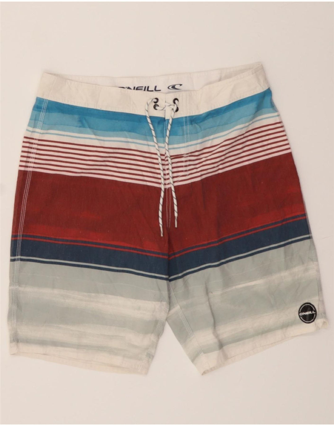 O'NEILL Mens Swimming Shorts Large Multicoloured Striped Polyester Vintage O'Neill and Second-Hand O'Neill from Messina Hembry 