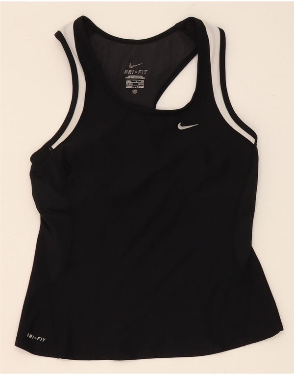 Женский жилет Nike Dri Fit UK 8/10, маленький черный, нейлон с цветными блоками