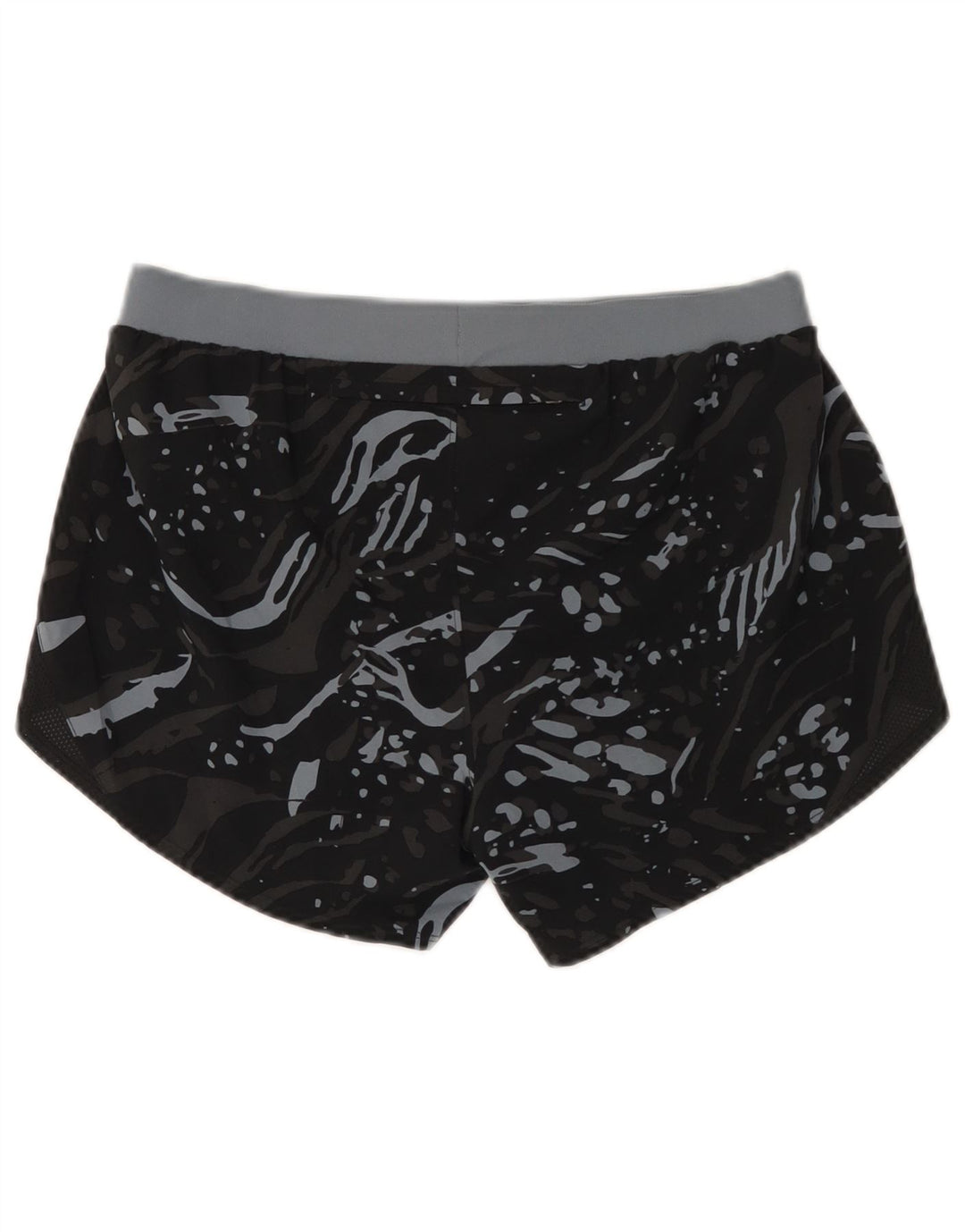 Женские спортивные шорты Under Armour UK 14, средние черные пятнистые полиэстеровые шорты