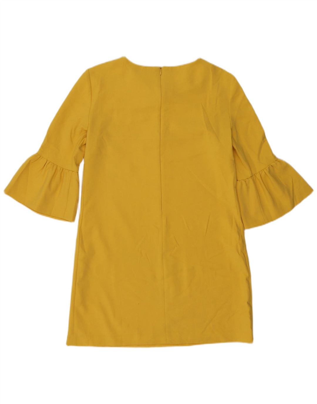 Женское платье прямого кроя с рукавом 3/4 Zara UK 14, средний желтый цвет