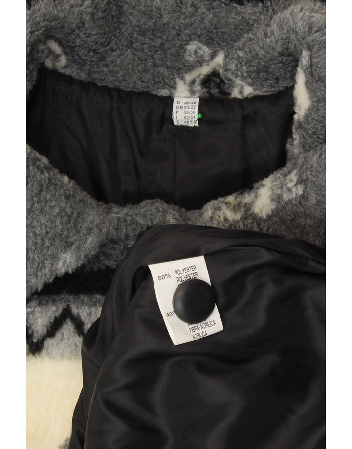 ВИНТАЖНАЯ женская ветровка из шерпа, Великобритания, 20/22, 2XL, бежевая полоска