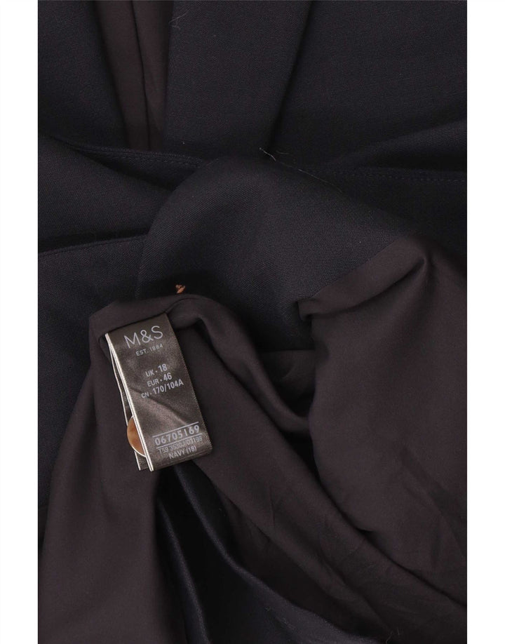 Женский пиджак большого размера с 1 пуговицей Marks & Spencer UK 18 XL Темно-синий