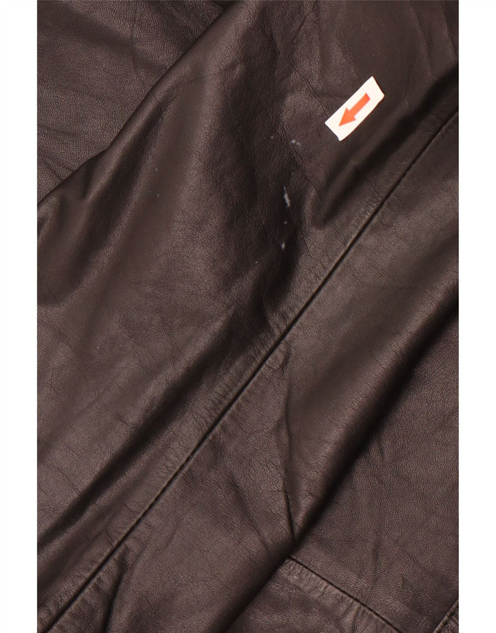 Винтажная женская кожаная куртка IT 42 Medium Black Leather