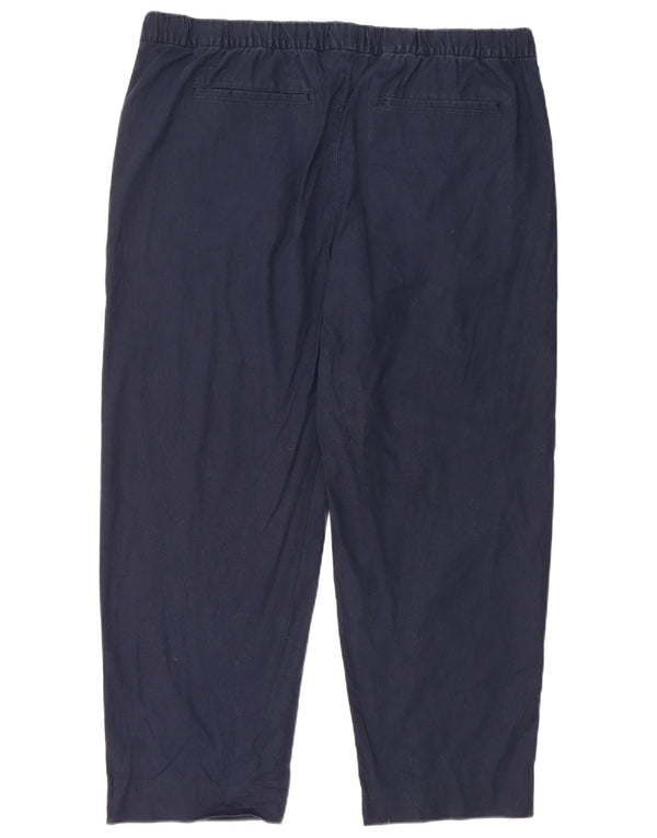 Мужские брюки-чиносы свободного кроя Marks & Spencer XL W40 L27 темно-синие льняные