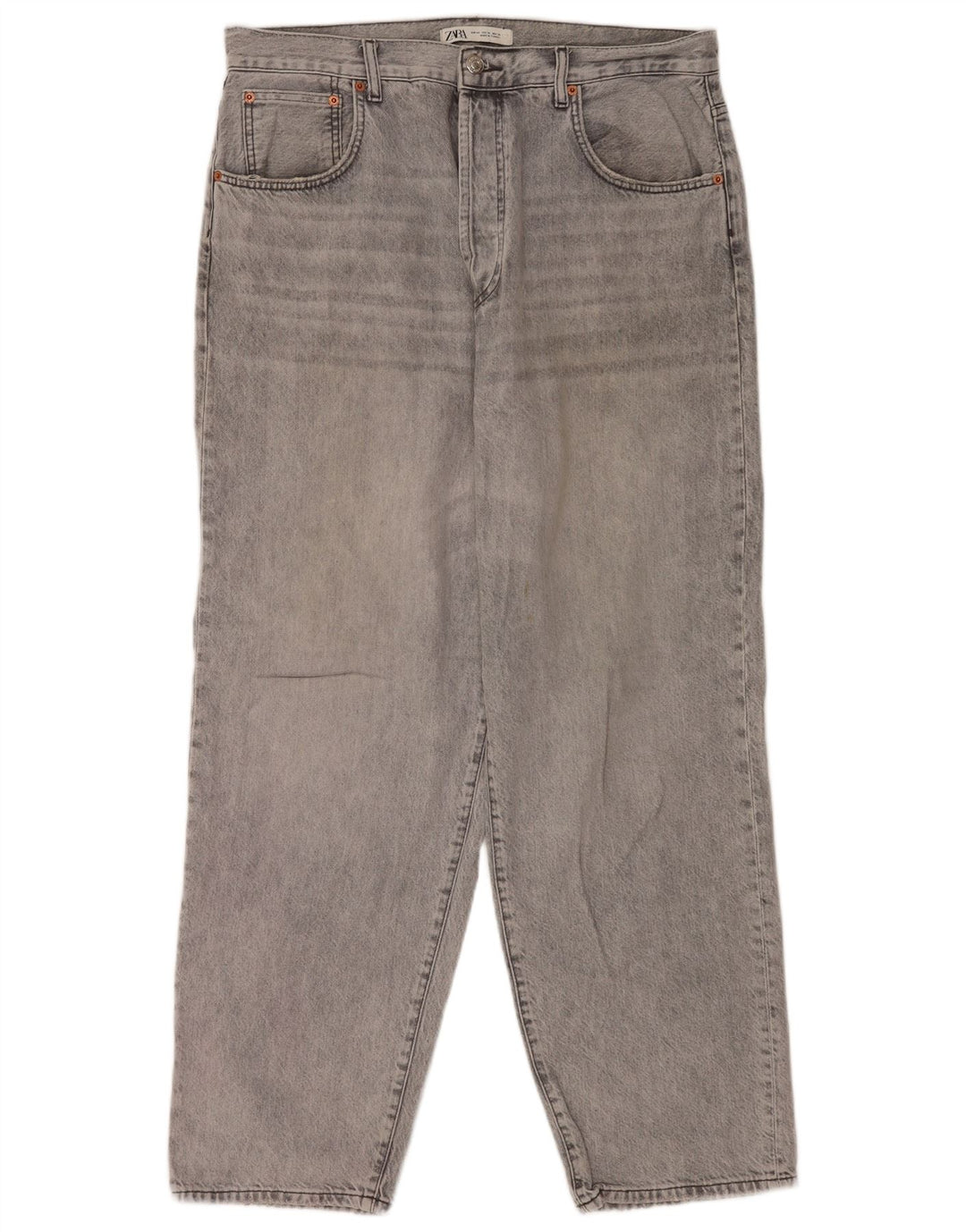Мужские прямые джинсы Zara EU 44, большие W34 L30, серые, хлопок