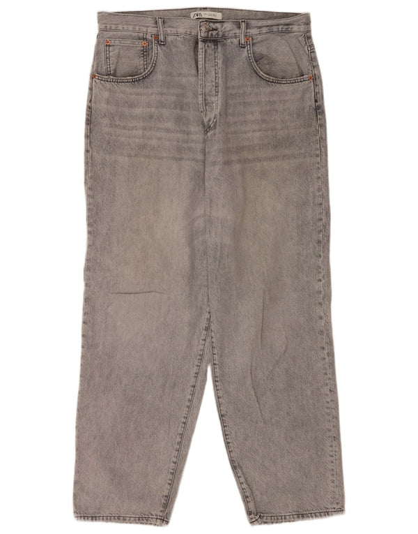 Мужские прямые джинсы Zara EU 44, большие W34 L30, серые, хлопок