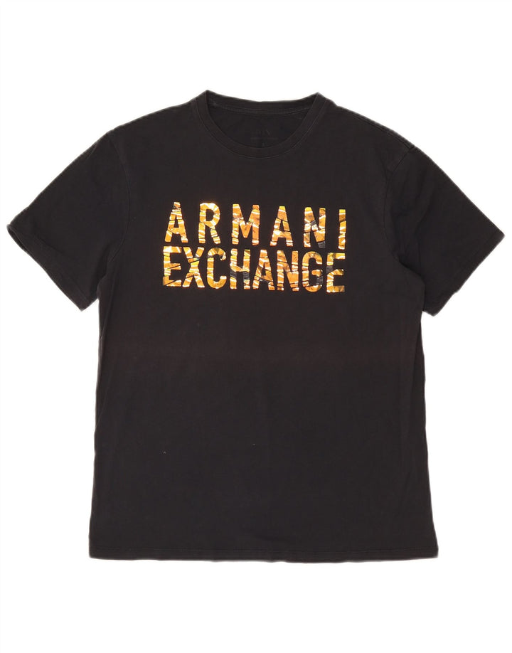 Мужская футболка с рисунком Armani Exchange, маленький черный