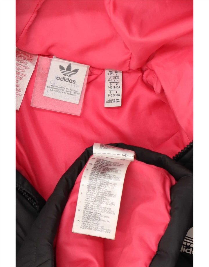 Утепленная куртка Adidas с капюшоном для девочек 9-10 лет, серый полиэстер