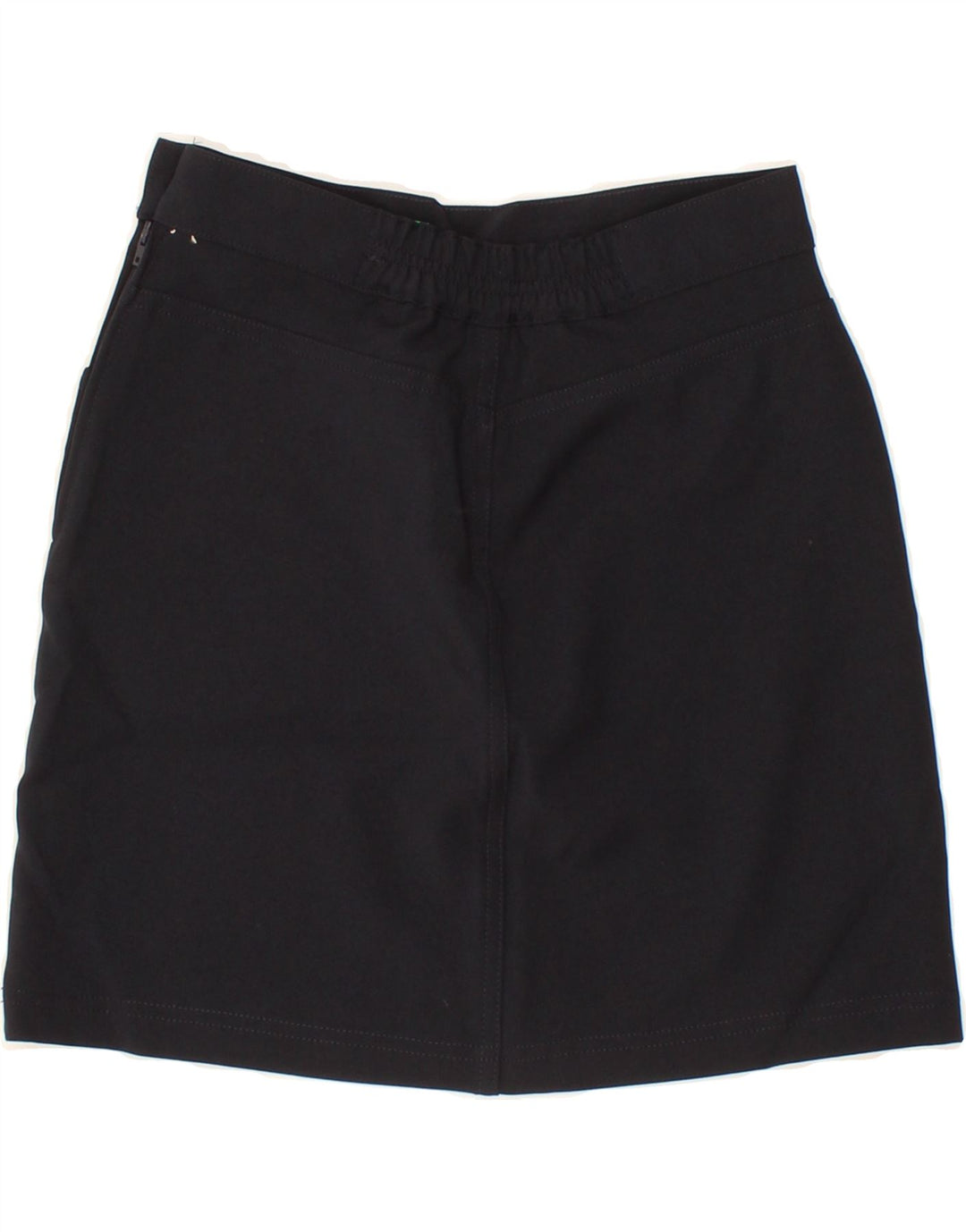 BENETTON Girls A-Line Skirt 9-10 Years W24 Black Polyester Vintage Benetton and Second-Hand Benetton from Messina Hembry 