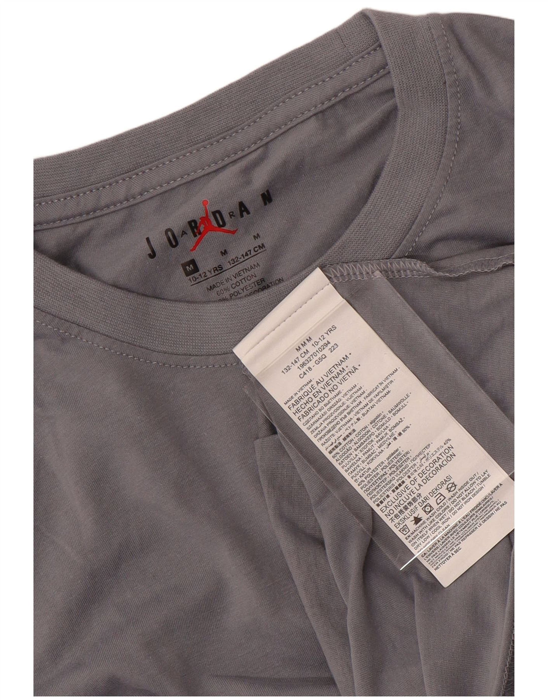 Футболка JORDAN для мальчиков, топ 10–11 лет, средний серый хлопок с принтом тай-дай