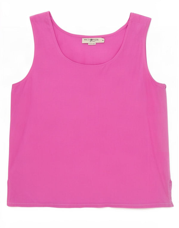 Blunauta Womens Sleeveless Blouse Top IT 46 Large Pink Silk