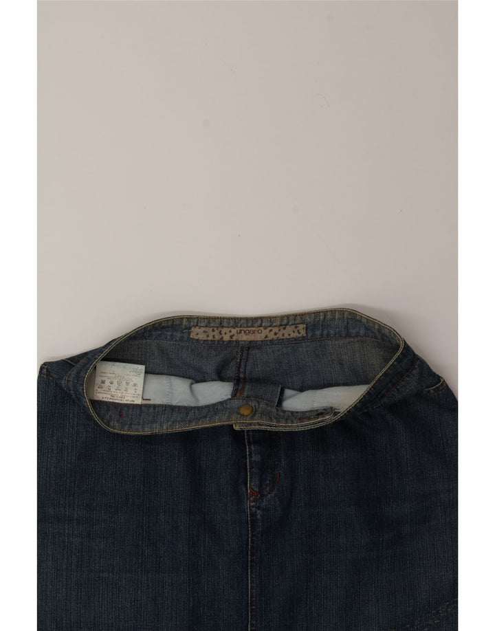 UNGARO Womens Denim Skirt IT 44 Medium W30 Blue Cotton Vintage Ungaro and Second-Hand Ungaro from Messina Hembry 