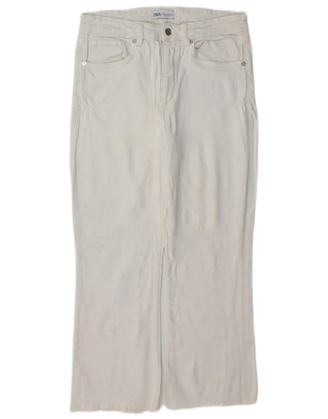 Zara Женские прямые укороченные брюки большие W32 L25 белые
