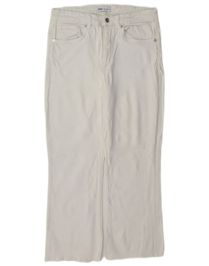 Zara Женские прямые укороченные брюки большие W32 L25 белые