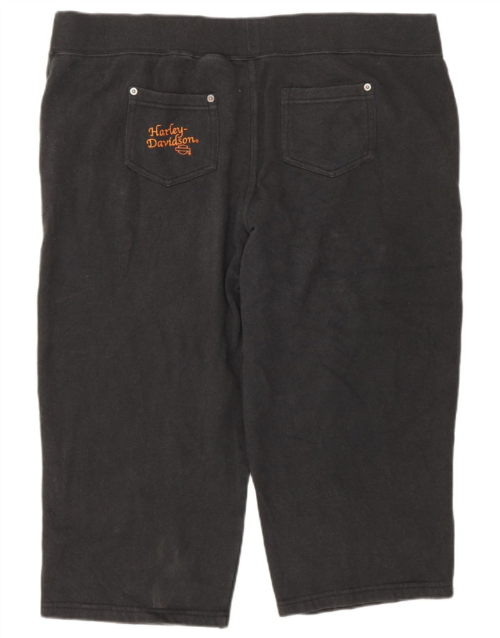 Harley Davidson Женские повседневные капри, большие W40, черные хлопковые брюки