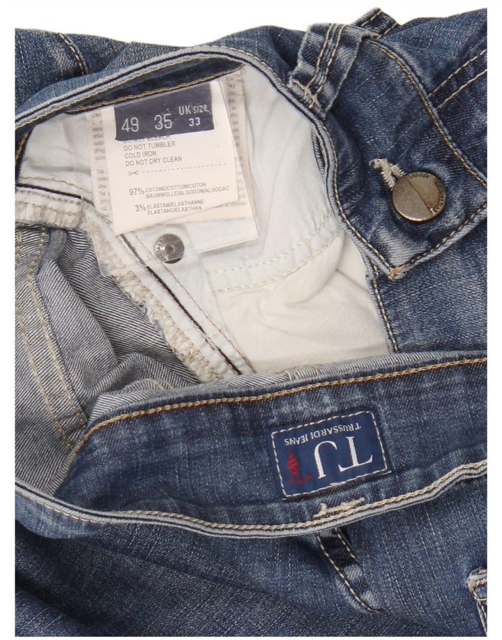 Мужские прямые джинсы Trussardi W33 L32 синие, хлопок