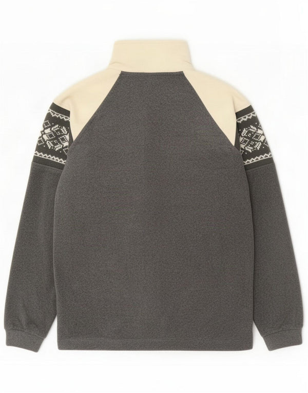 Винтажная мужская флисовая куртка UK 42 XL, серая, полиэстер с цветными блоками