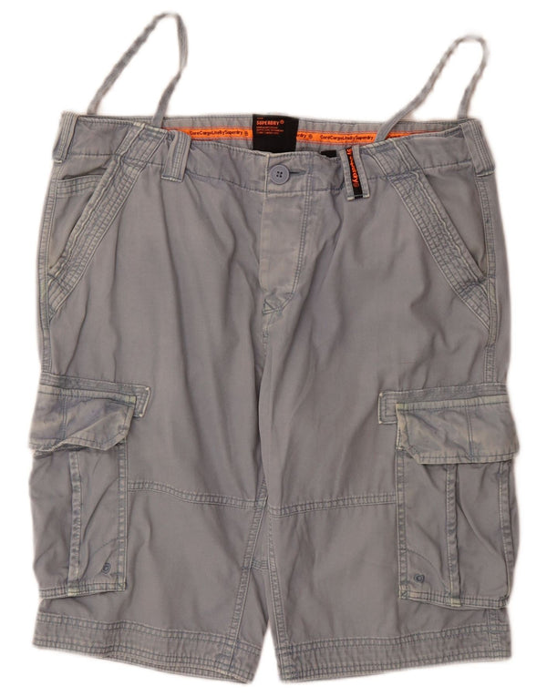 Мужские шорты-карго Superdry W36, большие синие, хлопок