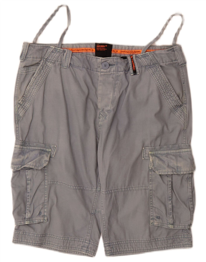 Мужские шорты-карго Superdry W36, большие синие, хлопок
