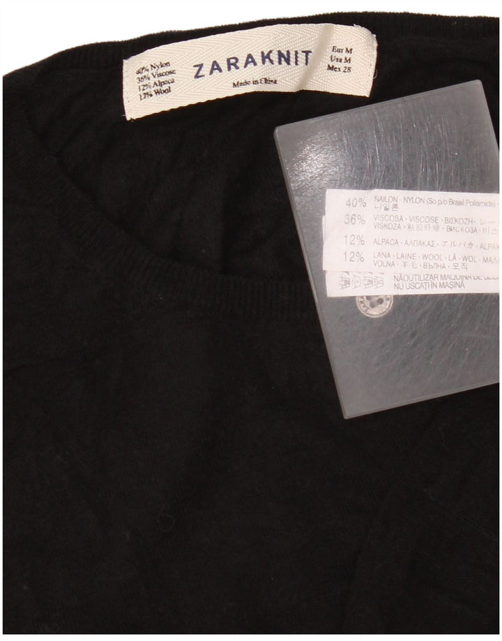 Женский кардиган Zara UK 14, средний черный нейлоновый свитер
