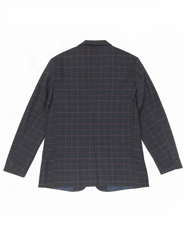 Мужской пиджак Cotton Traders с 2 пуговицами, Великобритания 46, 3XL, темно-синий в клетку