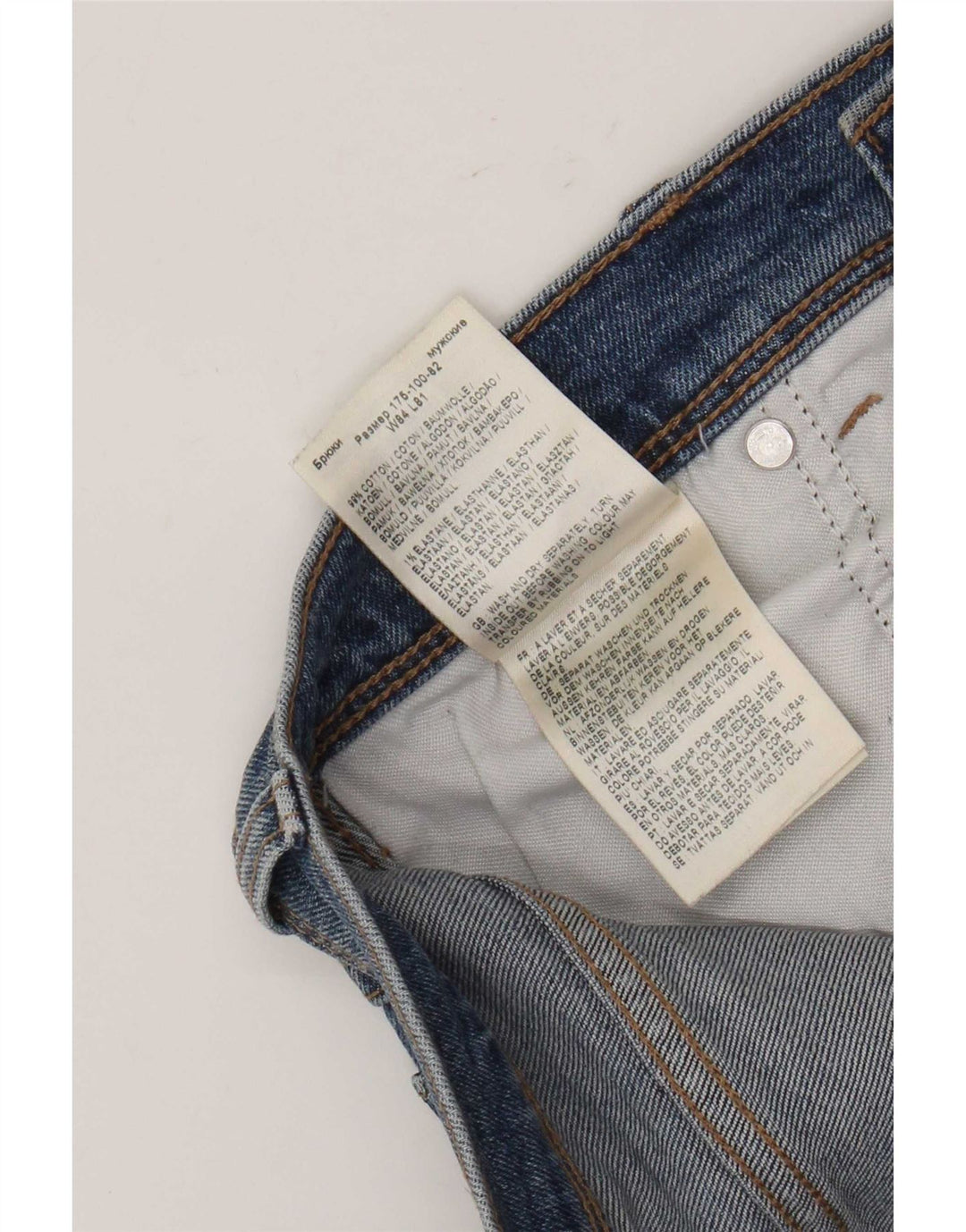 Мужские прямые джинсы Wrangler W33 L32, синий хлопок