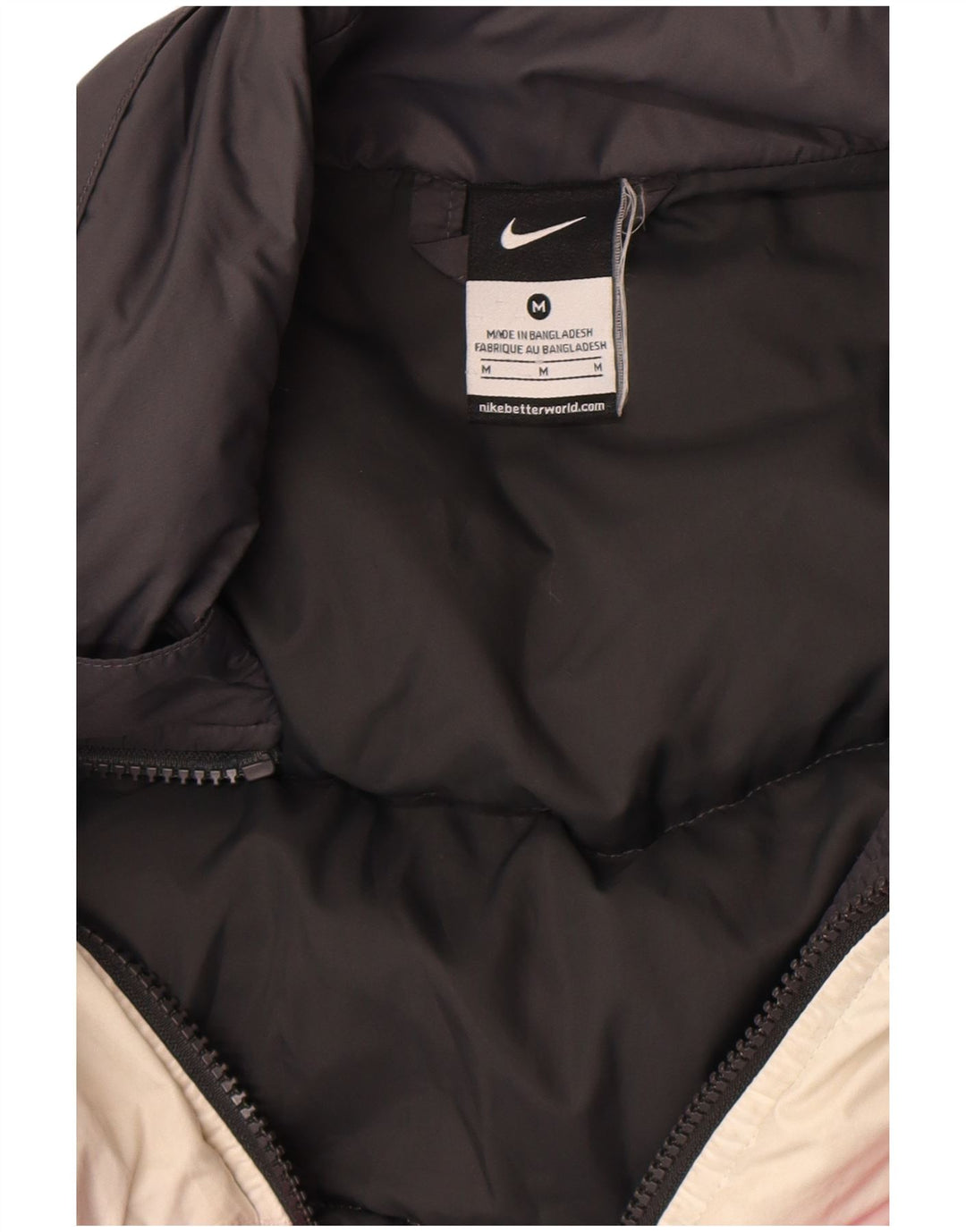 Женская стеганая куртка Nike UK 14, средний черный, цветной блок