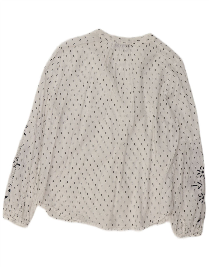 Женская блузка-рубашка с рисунком MINT VELVET UK 14, большой белый цветочный хлопок