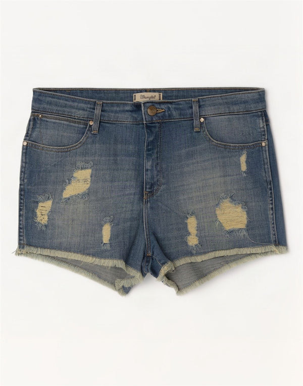 Wrangler Женские джинсовые шорты-бойфренды, маленькие, синие, хлопковые, W34