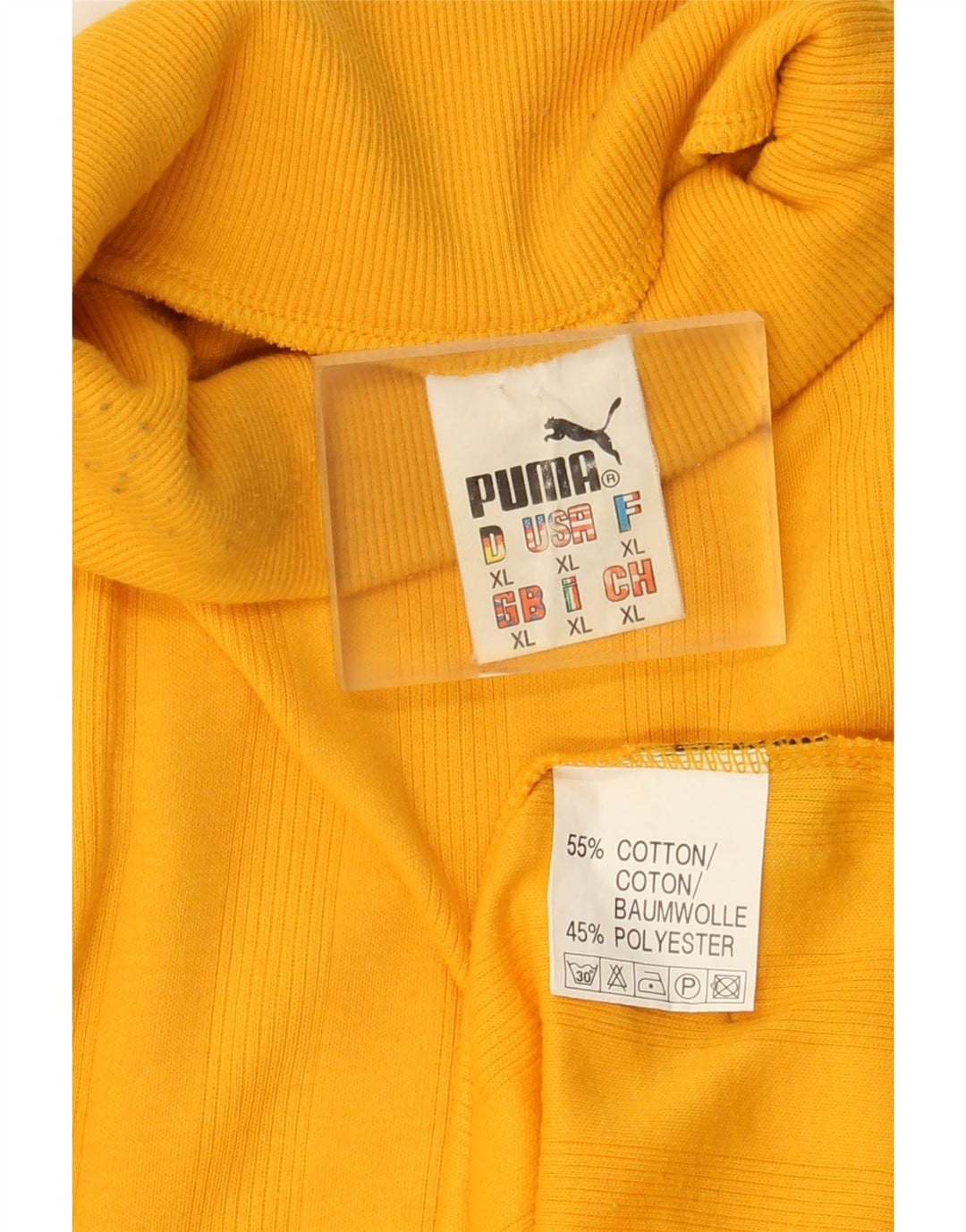 Мужской топ Puma с длинным рукавом XL из хлопка в желтую полоску