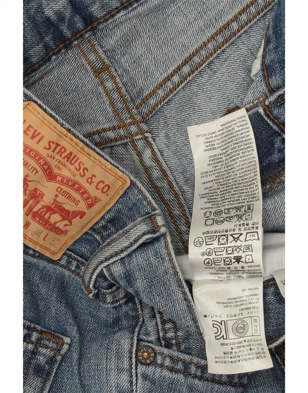 Мужские джинсы Levi's 527 Bootcut W34 L32 синие, хлопок