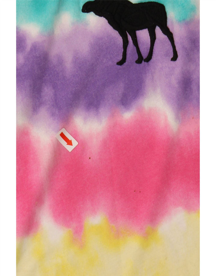 Футболка с рисунком ABERCROMBIE & FITCH для девочек, топ 13–14 лет, разноцветная