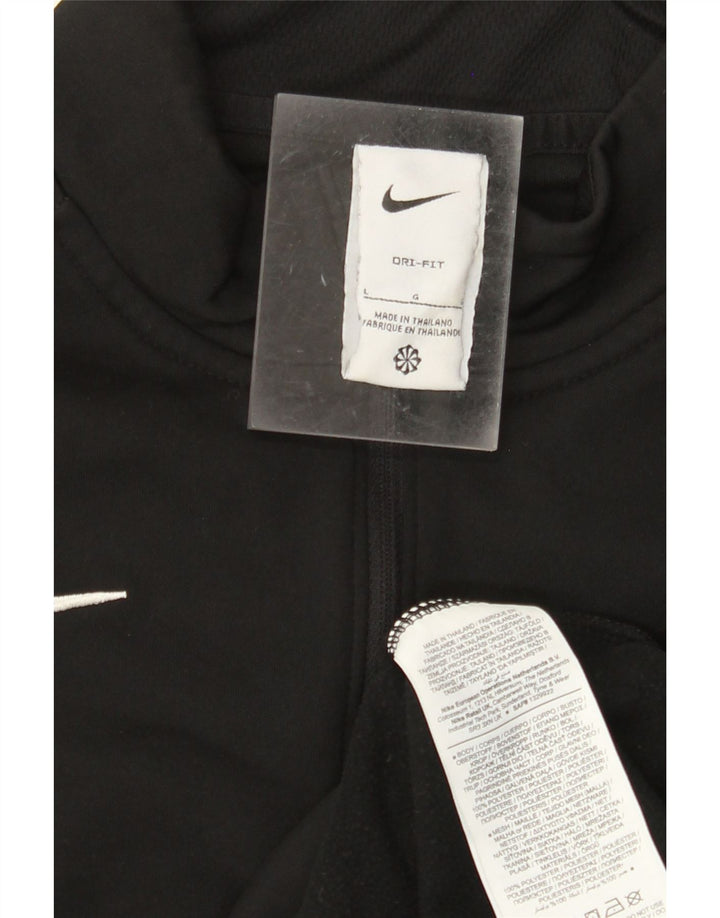 Мужской пуловер с воротником на молнии NIKE Dri Fit, большой черный цветной блок