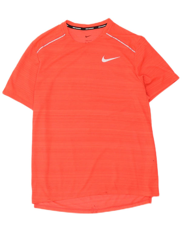 Мужская футболка Nike Dri Fit из полиэстера среднего размера в красную полоску