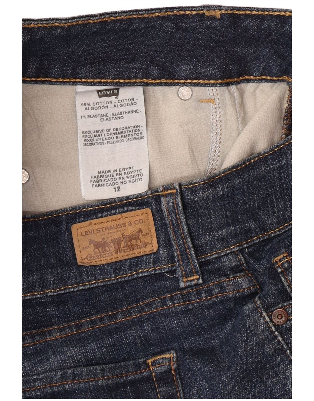 Женские прямые джинсы LEVI'S US 12, большие размеры W34 L32, синий хлопок