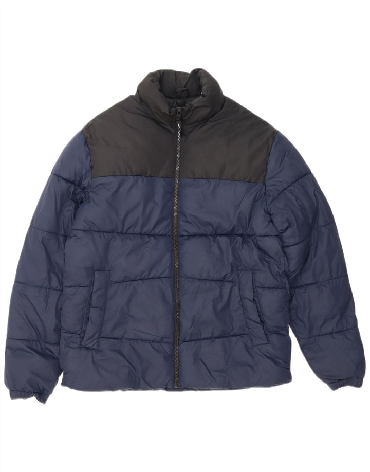 Мужская стеганая куртка Jack & Jones UK 38, средний темно-синий, цветной блок