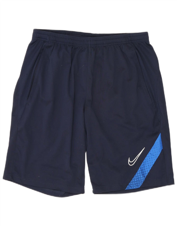 Мужские спортивные шорты Nike стандартного кроя, большие темно-синие спортивные шорты из полиэстера