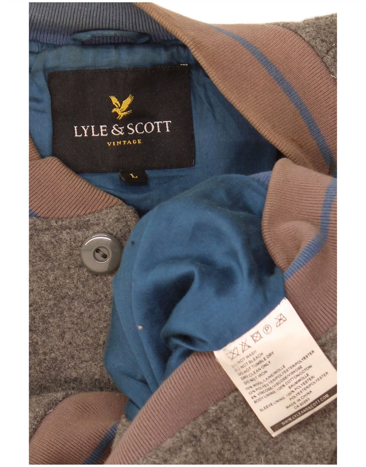 Куртка-бомбер Lyle & Scott для мальчиков 13–14 лет, большая серая шерсть