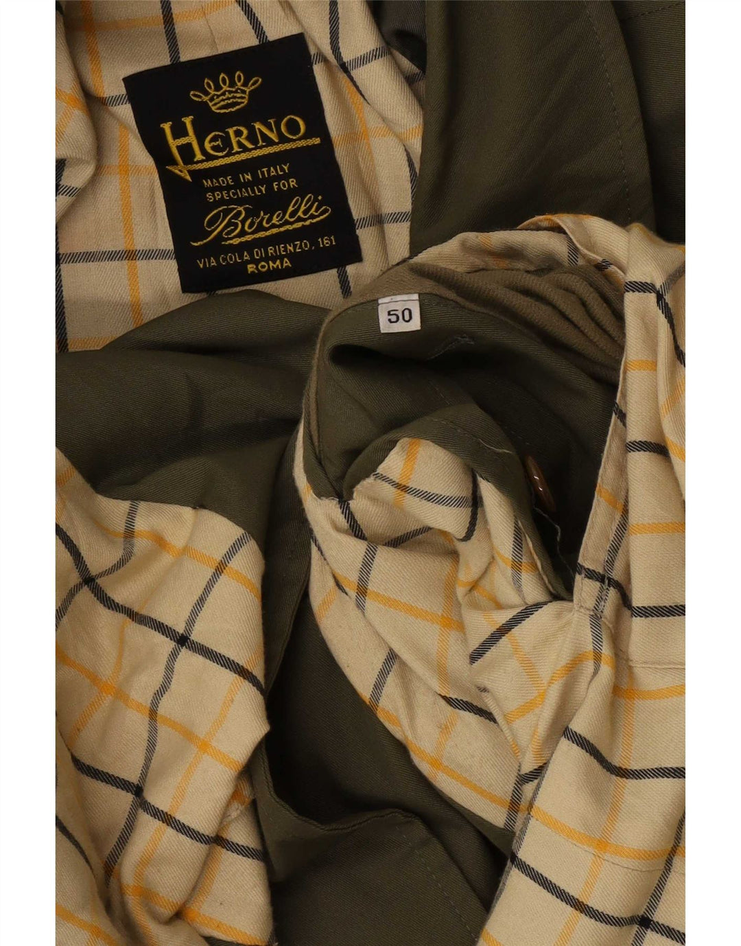 Мужской тренч Herno IT 50 большой зеленый