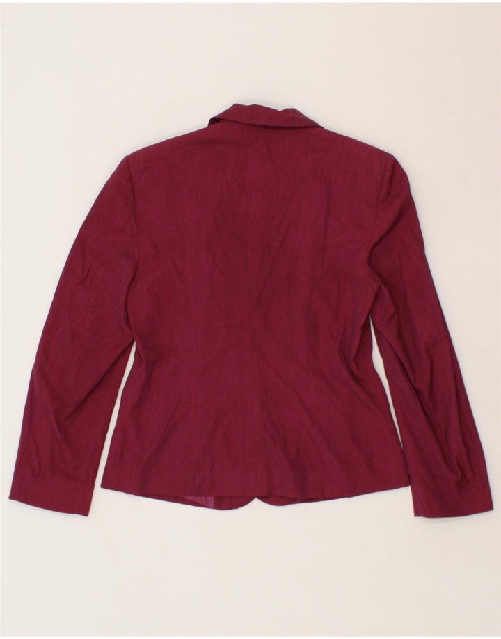 SISLEY Womens 4 Button Blazer Jacket UK 14 Medium Purple Polyester Vintage Sisley and Second-Hand Sisley from Messina Hembry 