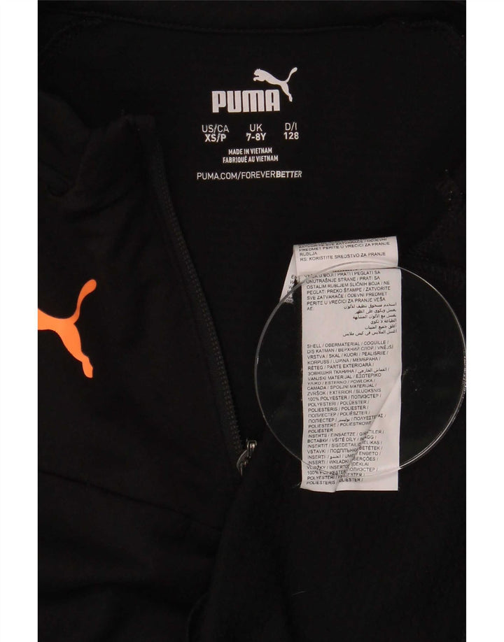 Пуловер с воротником на молнии для мальчиков Puma, спортивный костюм, черный полиэстер, 7–8 лет