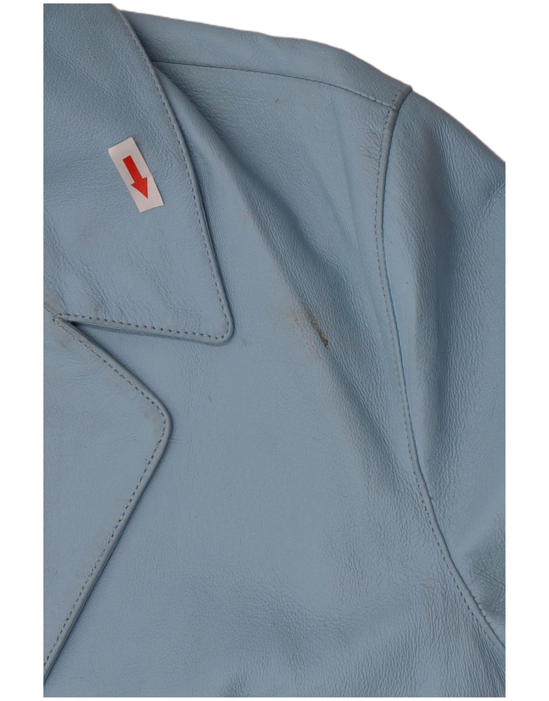 Винтажный женский кожаный пиджак на 2 пуговицах, Великобритания 16, большой синий кожаный